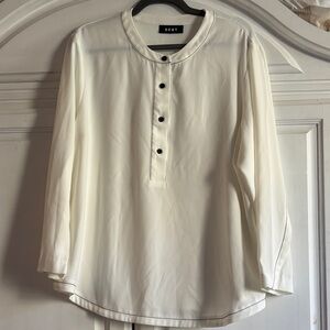 DKNY ladies flowy neru collar blouse
